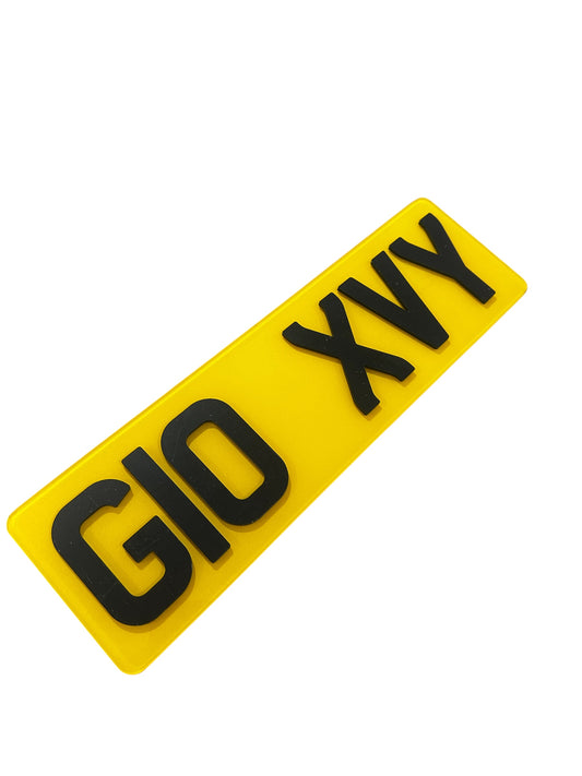 4D Acrylic 6 Digit Short Plate