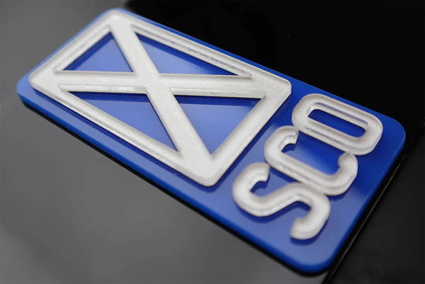 Scotland 4D Laser Cut Side Flag Badge