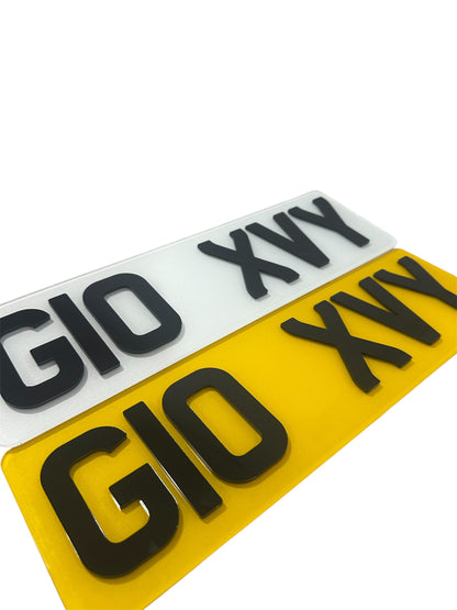 4D Acrylic 6 Digit Short Plate